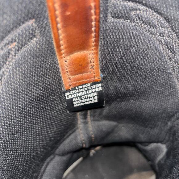 Vintage Laredo Western Cowboy Boots Men’s 13 EW | Brown Leather Pull-On Roper - Picture 8 of 9